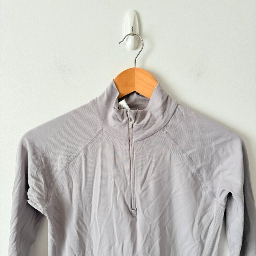 Athleta Momentum Seamless Half Zip Grey Size Small - Picture 3 of 6